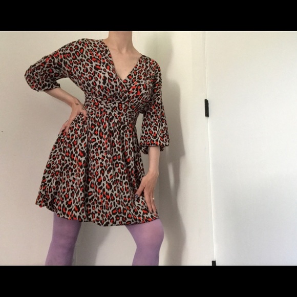 Moda International Orange Leopard Print Dress - Picture 4 of 14
